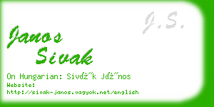 janos sivak business card